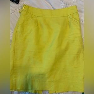 J crew yellow pencil skirt sz 2